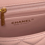 CHANEL 25S FLAP BAG 22 CM IN PINK CAVIAR WITH GOLD HARDWARE