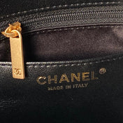 CHANEL 25S FLAP BAG 45 IN BLACK LAMBSKIN WITH GOLD HARDWARE