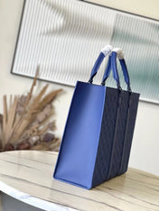 SAC PLAT 24H 41 IN SAPPHIRE BLUE MONOGRAM EMBOSSED TAURILLON
