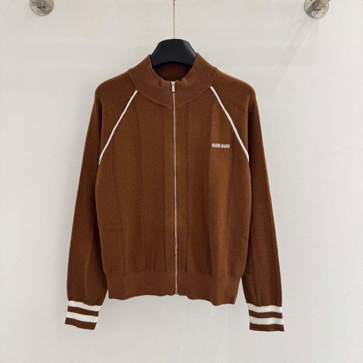 MIUMIU ZIP-UP KNIT SWEATER STYLE 62