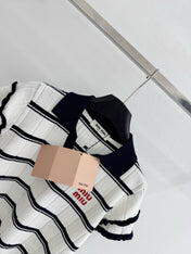 MIUMIU 26S SHORT-SLEEVED KNIT POLO SHIRT STYLE 1093
