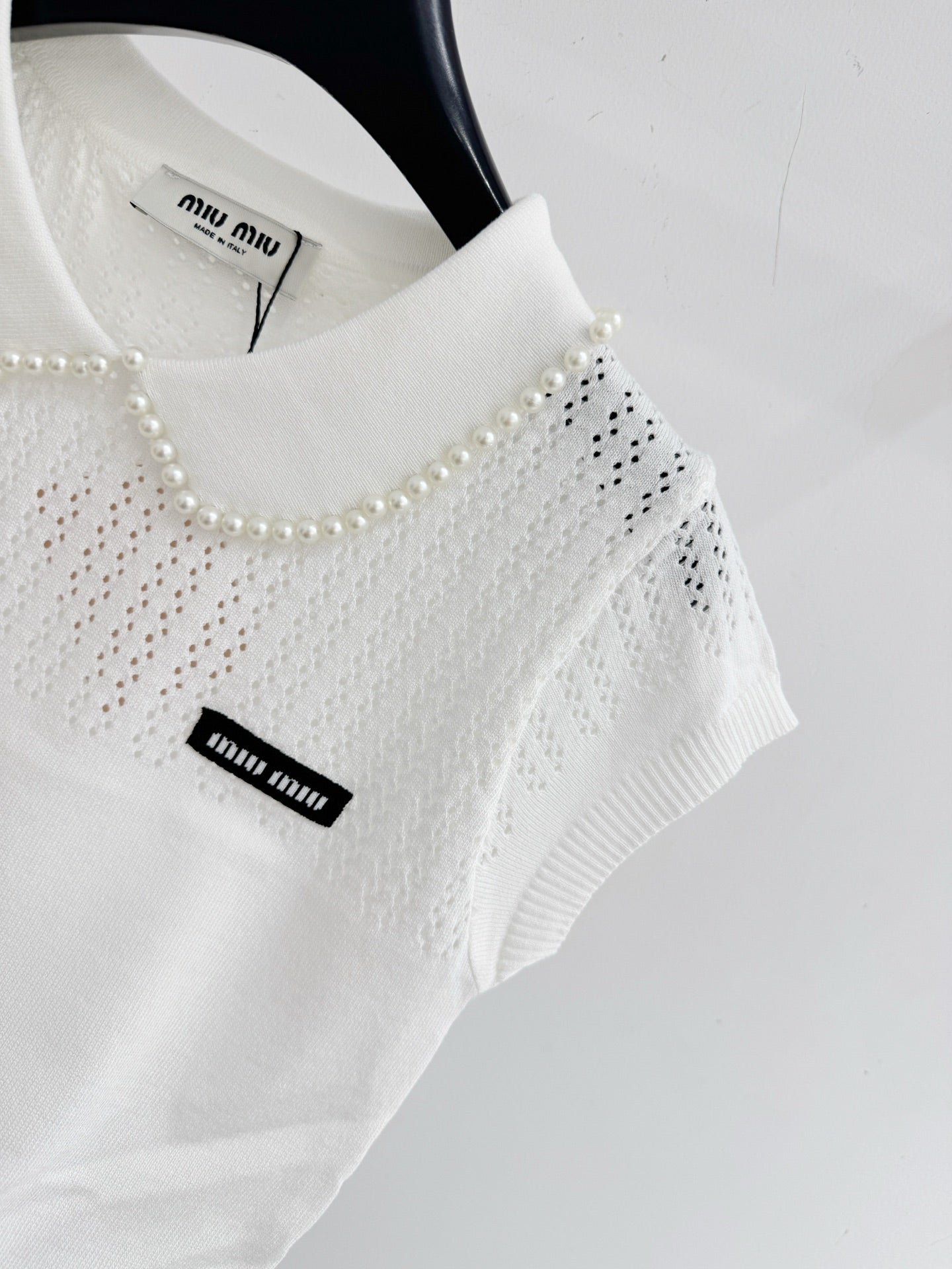 MIUMIU 26S SHORT-SLEEVED KNIT POLO SHIRT STYLE 1073