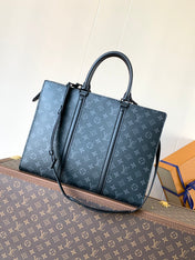 LV 25S SAC PLAT BAG 39 IN BLACK MONOGRAM ECLIPSE CANVAS