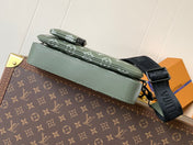 TRIO MESSENGER BAG 25 IN GREEN MONOGRAM SHADOW CALFSKIN