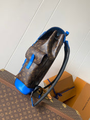LV 25S CHRISTOPHER BACKPACK 48 IN BROWN AND PERSIAN BLUE CANVAS MONOGRAM