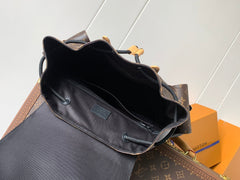 LV 25S CHRISTOPHER BACKPACK 44 IN BROWN AND BLACK CANVAS MONOGRAM
