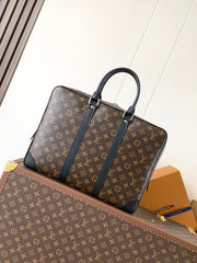 LV 25S PORTE- DOCUMENTS VOYAGE 41 IN BROWN AND BLACK EMBOSSED DAMIER INFINI CALFSKIN