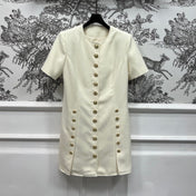 LV 25S ROUND NECK DRESS WITH METAL BUTTONS 262924