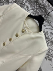 LV 25S ROUND NECK DRESS WITH METAL BUTTONS 262924