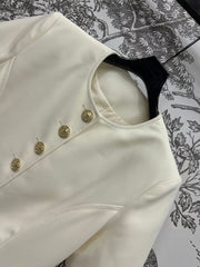 LV 25S ROUND NECK DRESS WITH METAL BUTTONS 262924