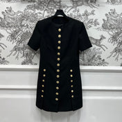 LV 25S ROUND NECK DRESS WITH METAL BUTTONS 262925