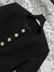 LV 25S ROUND NECK DRESS WITH METAL BUTTONS 262925