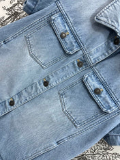 JACKET DENIM JACQUARD DUSTY BLUE 266724