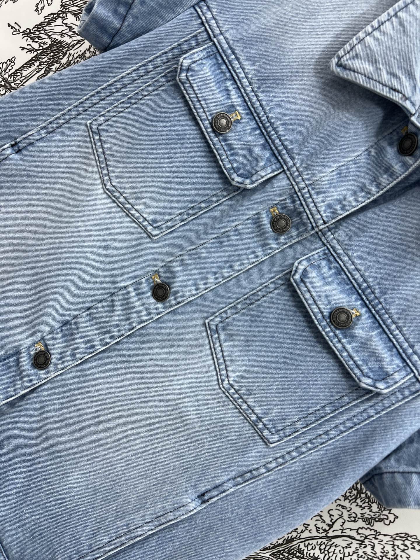 JACKET DENIM JACQUARD DUSTY BLUE 266724