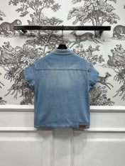 JACKET DENIM JACQUARD DUSTY BLUE 266724