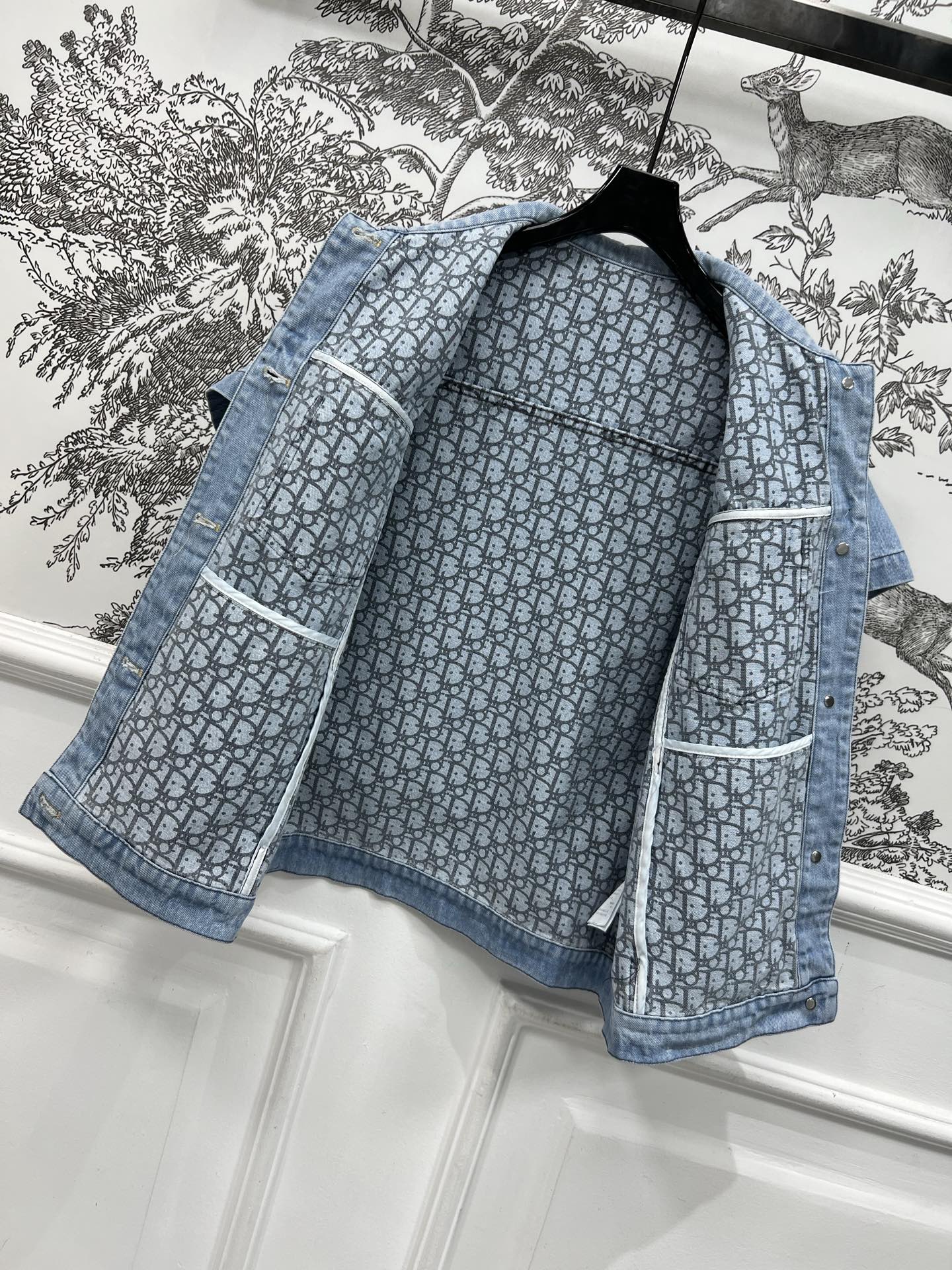 JACKET DENIM JACQUARD DUSTY BLUE 266724