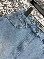 SHORT PANT DENIM JACQUARD SLATE BLUE 266726