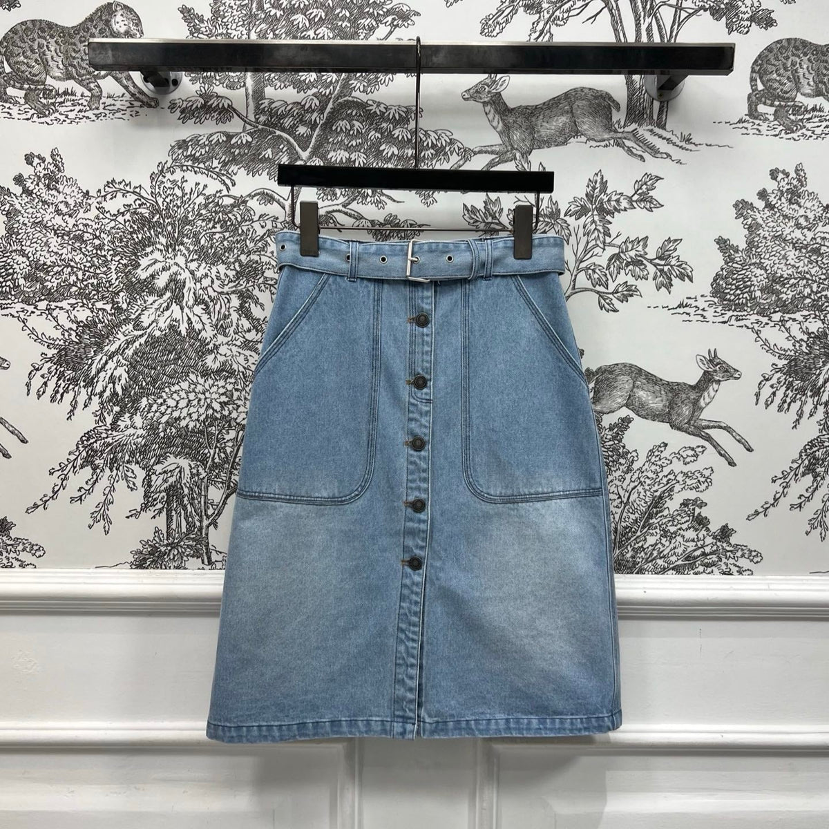 JEAN SKIRT DENIM JACQUARD DUSTY BLUE 266730