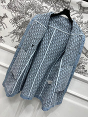 JEAN DRESS WITH FLUTTER SLEEVES DENIM JACQUARD DUSTY BLUE 266734