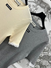 MIUMIU CROPPED KNIT FITTED TOP 268661