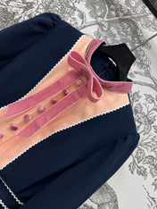 VALENTINO LONG-SLEEVE PUSSY-BOW DRESS 274583