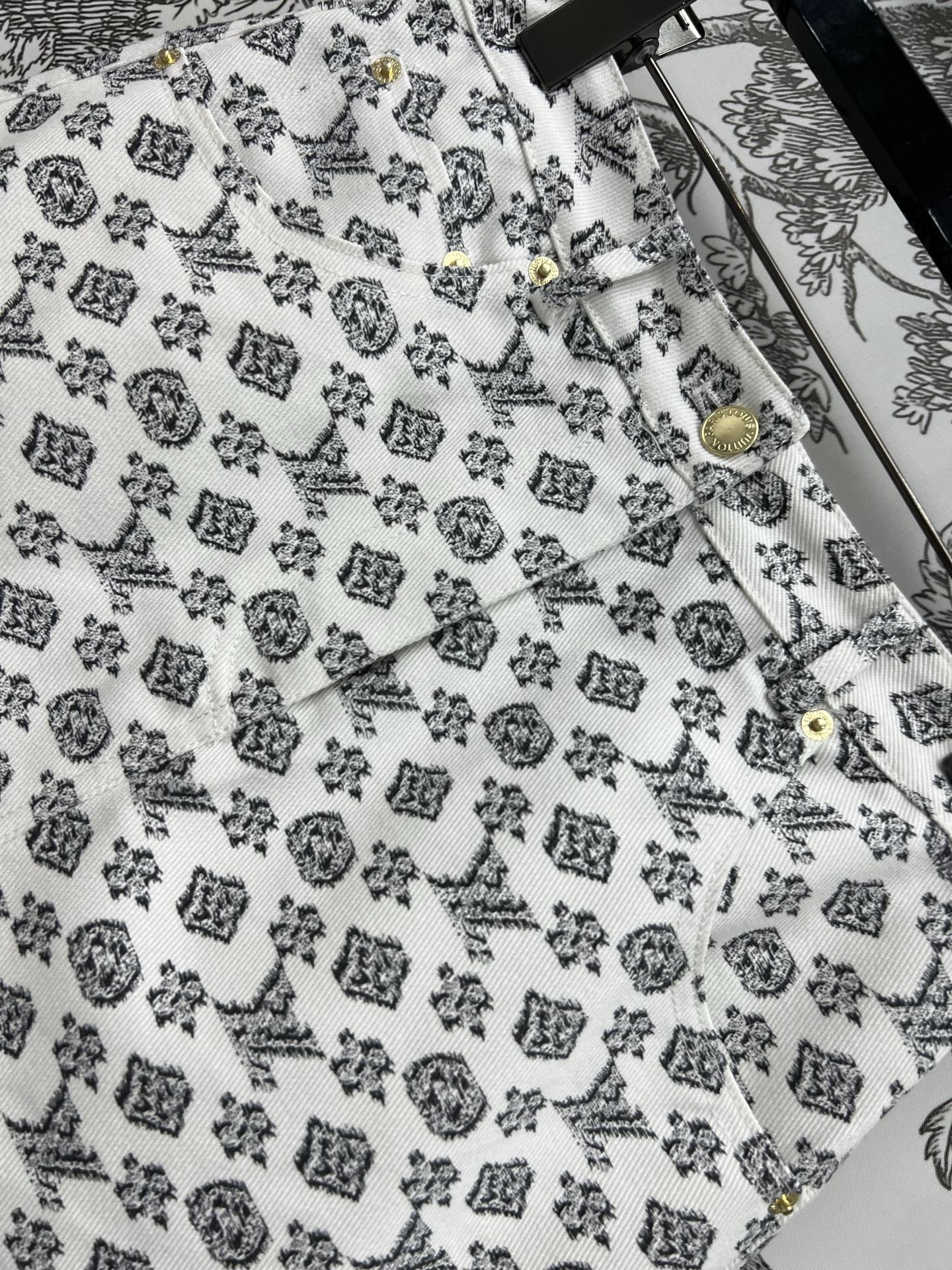 LV JACQUARD PATTERN DENIM SKIRT 274631