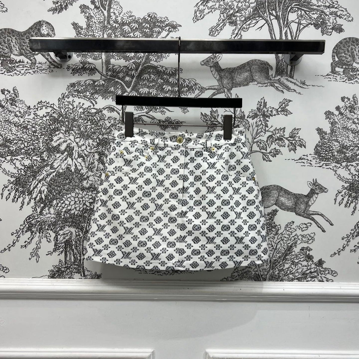 LV JACQUARD PATTERN DENIM SKIRT 274631