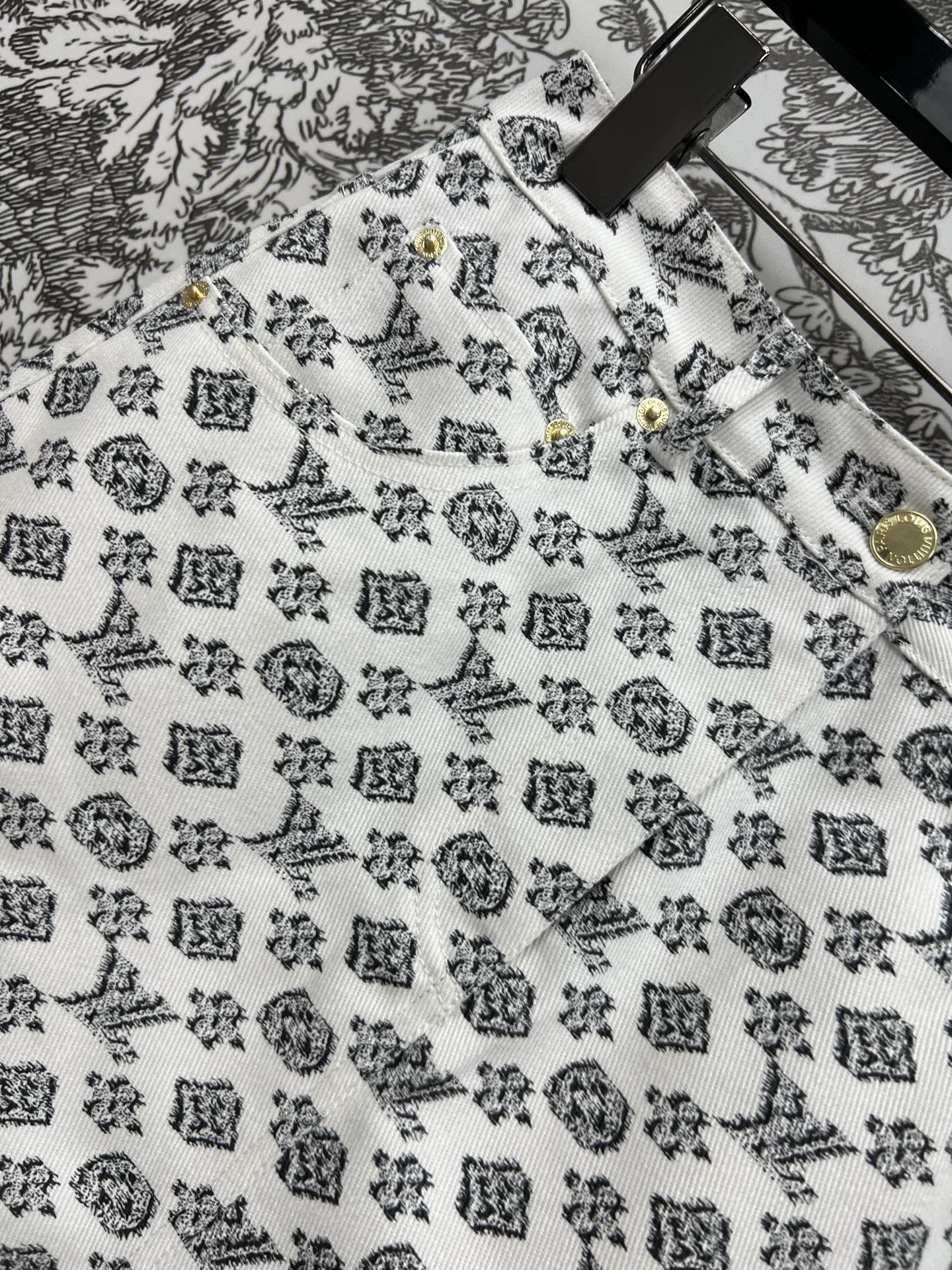 LV JACQUARD PATTERN DENIM SKIRT 274631