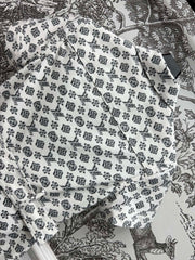 LV JACQUARD PATTERN ROUND NECK DENIM DRESS 274622