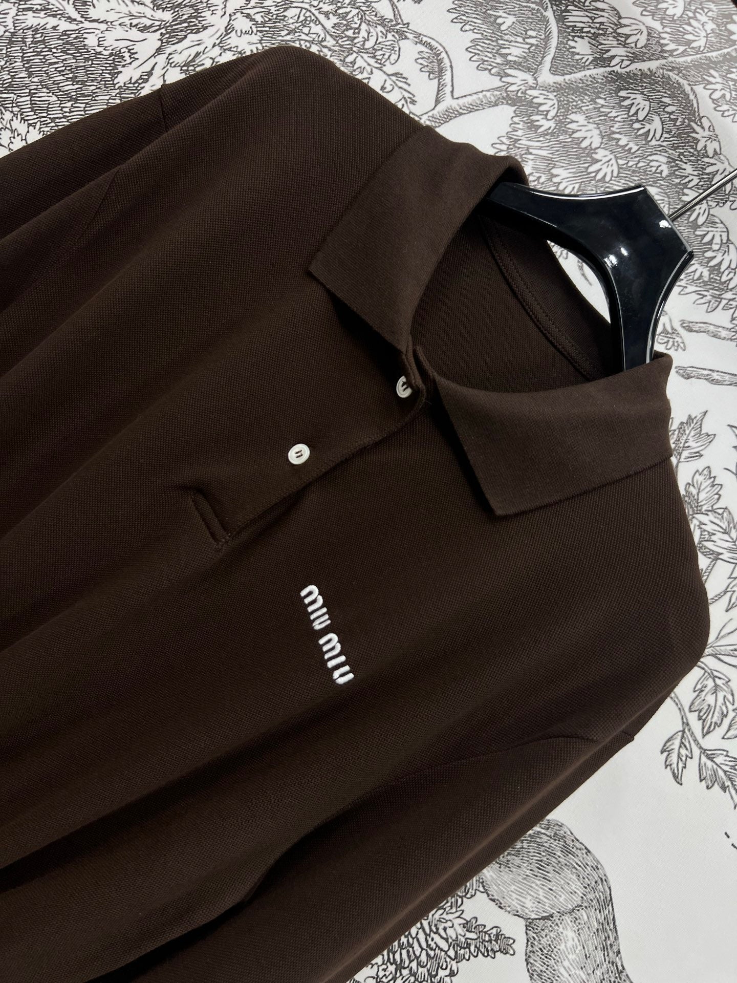 MIU POLO DRESS DARK BROWN 274604