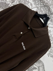 MIU POLO DRESS DARK BROWN 274604