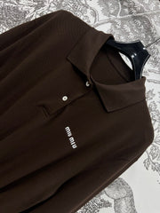 MIU POLO DRESS DARK BROWN 274604