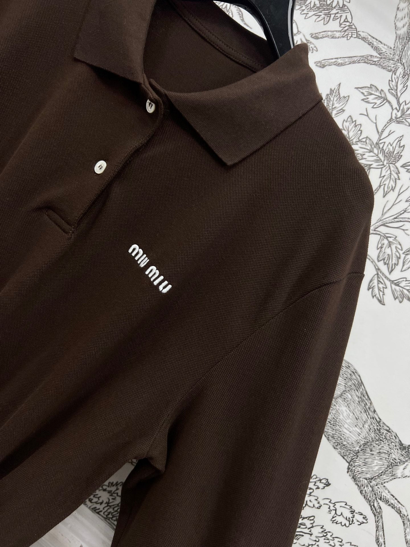 MIU POLO DRESS DARK BROWN 274604