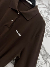 MIU POLO DRESS DARK BROWN 274604