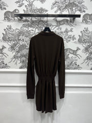 MIU POLO DRESS DARK BROWN 274604