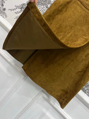 MIU MAHOGANY DOWN GOATSKIN SUEDE SKIRT 274613