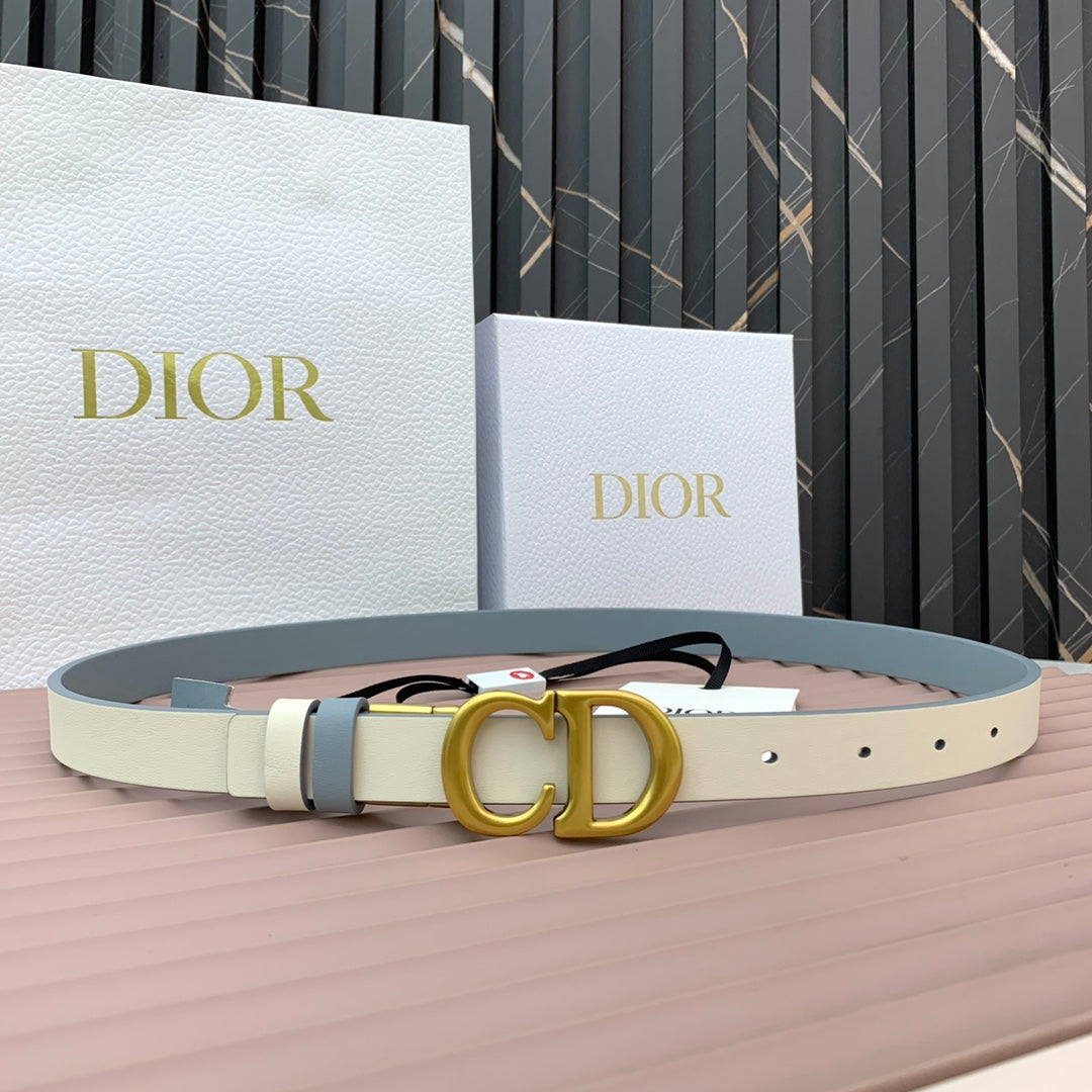 DIOR 25S BELT 20 MM IN STEEL BLUE CALFSKIN 568720