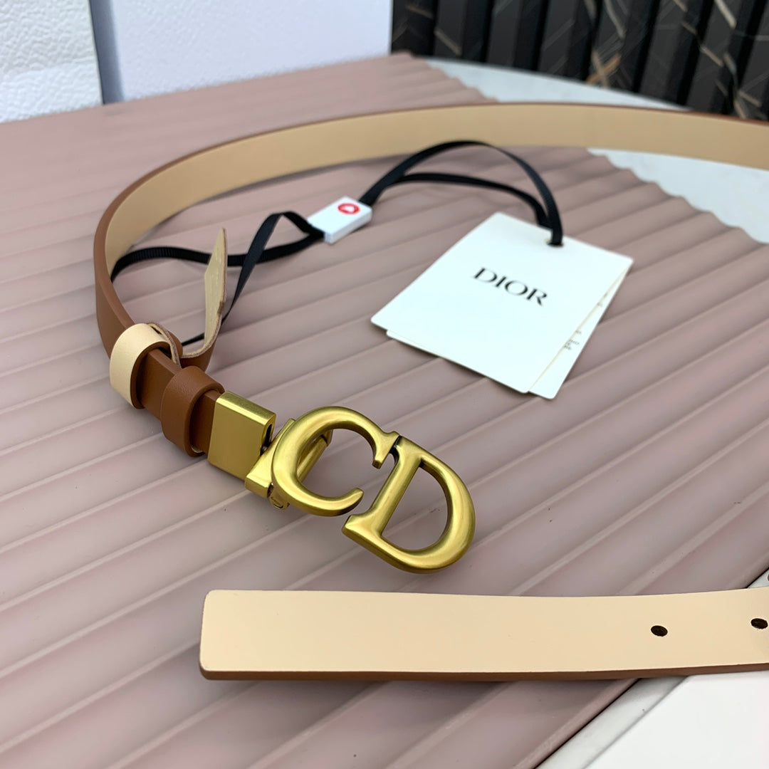 DIOR 25S BELT 20 MM IN BROWN CALFSKIN 568721