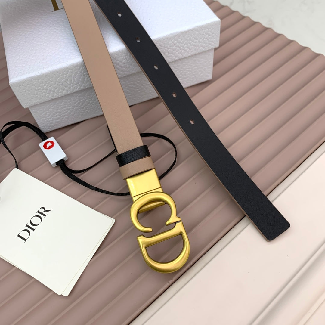 DIOR 25S BELT 20 MM IN TAN BEIGE CALFSKIN 568722