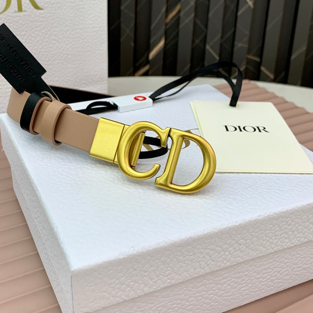 DIOR 25S BELT 20 MM IN TAN BEIGE CALFSKIN 568722