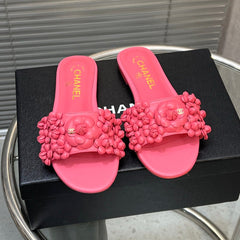 SLIPPERS CAMELLIA IN PINK CALFSKIN