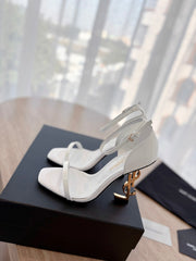 CLASSIC HIGH HEELS 10 CM IN WHITE PATENT CALFSKIN
