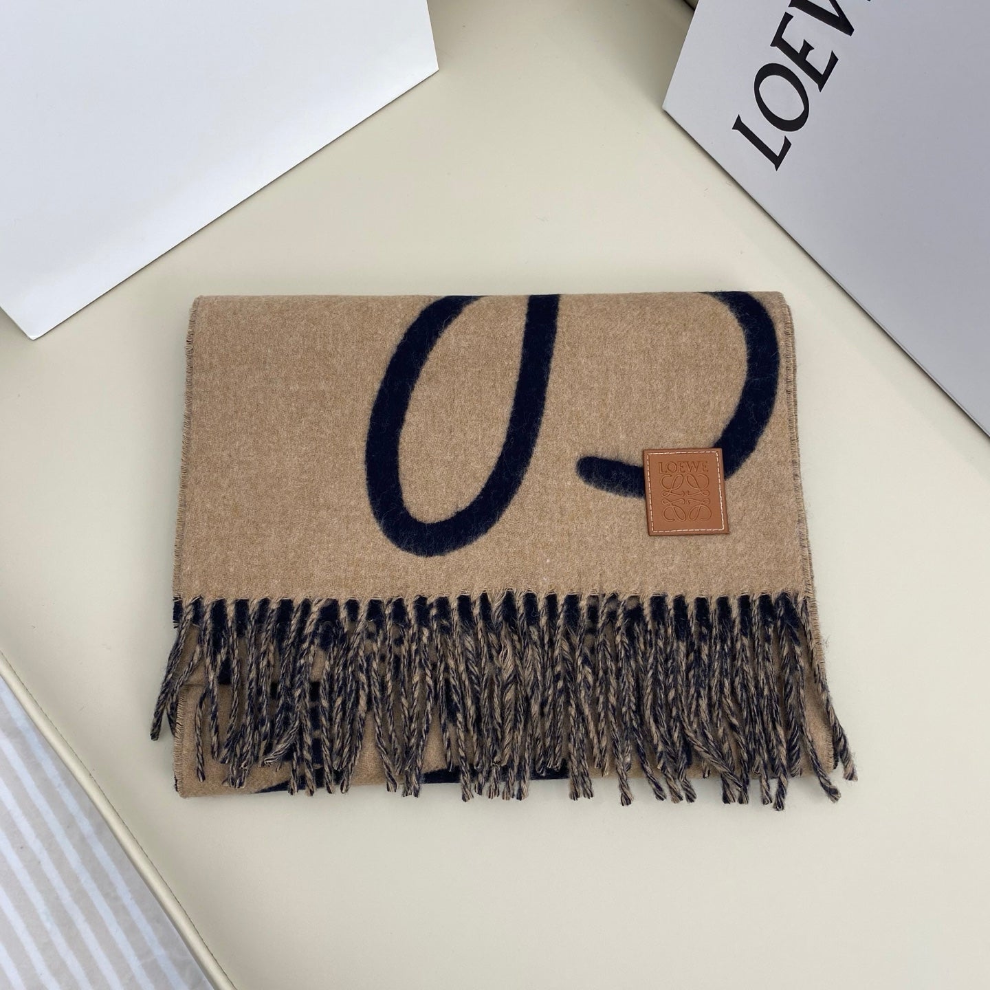 LOEWE 25S SCARF 180 IN CASHMERE WOOL 742052