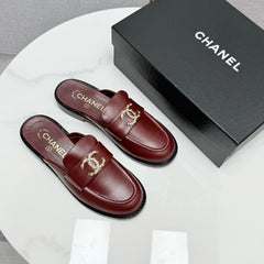 CC FLAT MULE 25S IN DARK RED CALFSKIN STYLE 10