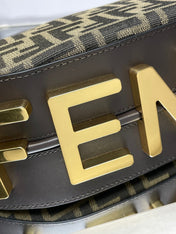 FENDIGRAPHY MEDIUM 29 IN GURKHA JACQUARD FABRIC FF MOTIF GOLD HARDWARE