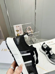 CD RUN SNEAKER 25S IN BLACK MESH FABRIC TWO-TONE SOLE