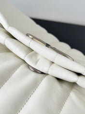 MONACO BAG 43 IN WHITE QUILTED THIN CALFSKIN SILVER HARDWARE