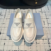 PRA SCHOCOLATE BRUSHED LOAFERS WHITE CALFSKIN