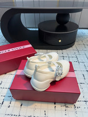 VIV' RUN BALLERINAS IN WHITE FABRIC