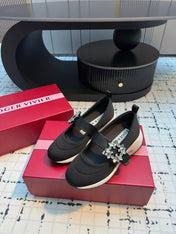 VIV' RUN BALLERINAS IN BLACK FABRIC